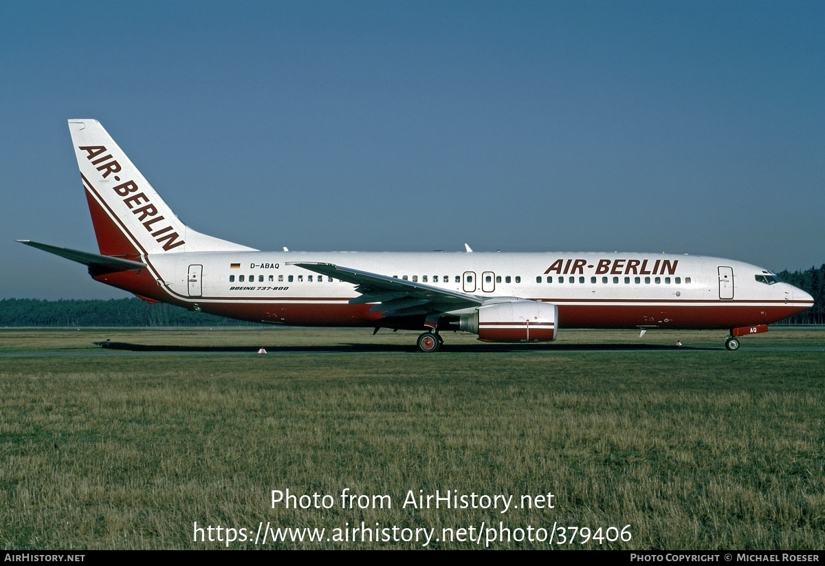 Aircraft Photo of D-ABAQ | Boeing 737-86J | Air Berlin | AirHistory.net #379406