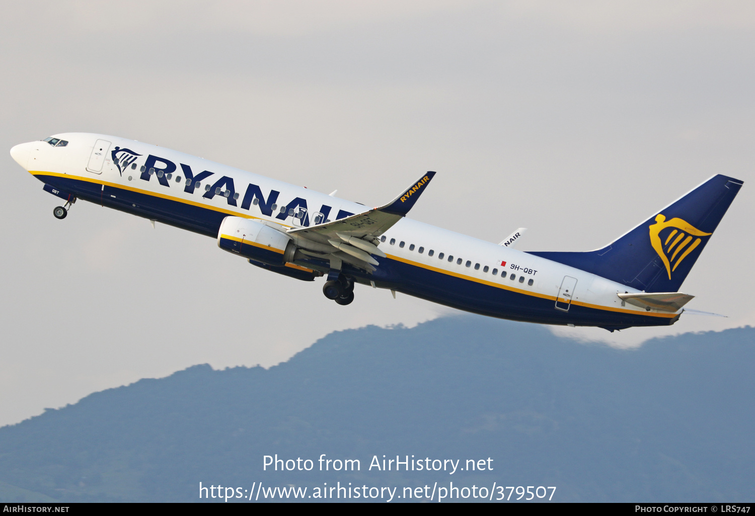 Aircraft Photo of 9H-QBT | Boeing 737-8AS | Ryanair | AirHistory.net #379507