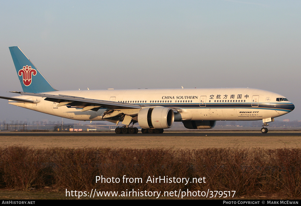 Aircraft Photo of B-2070 | Boeing 777-21B/ER | China Southern Airlines | AirHistory.net #379517