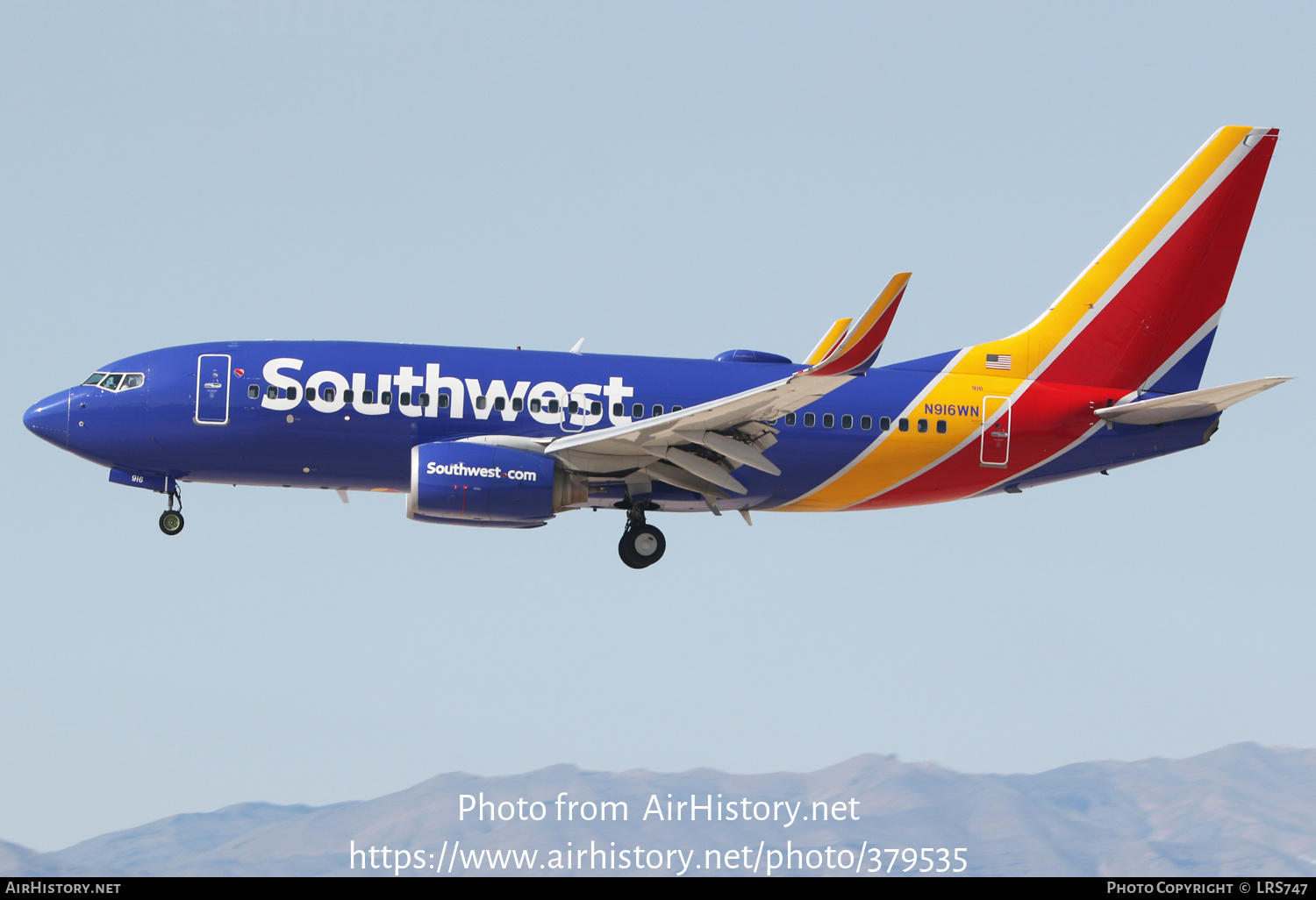 Aircraft Photo of N916WN | Boeing 737-7H4 | Southwest Airlines | AirHistory.net #379535