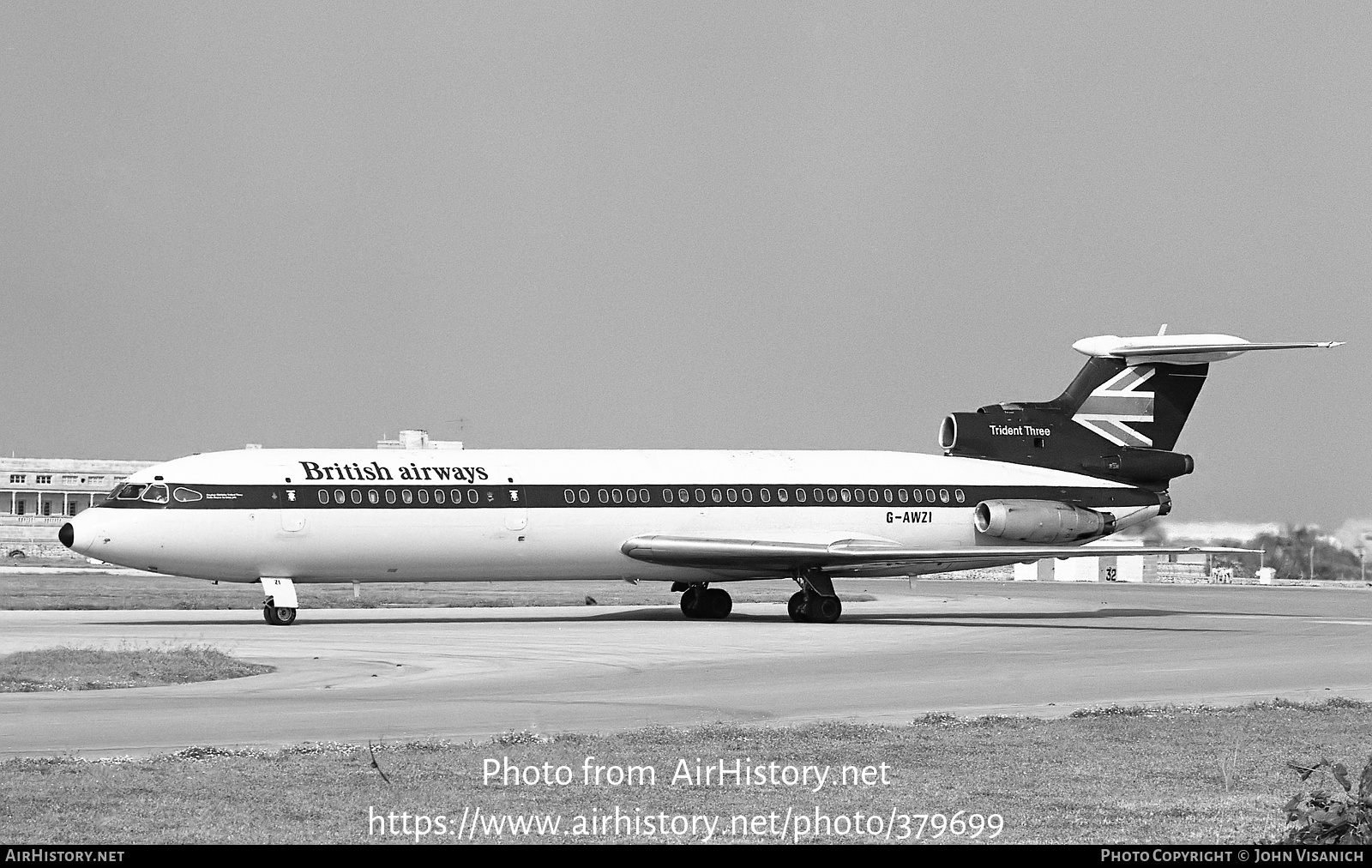 Aircraft Photo of G-AWZI | Hawker Siddeley HS-121 Trident 3B | British Airways | AirHistory.net #379699