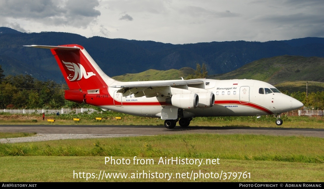 Aircraft Photo of PK-VTA | British Aerospace BAe-146-100 | Manunggal Air | AirHistory.net #379761