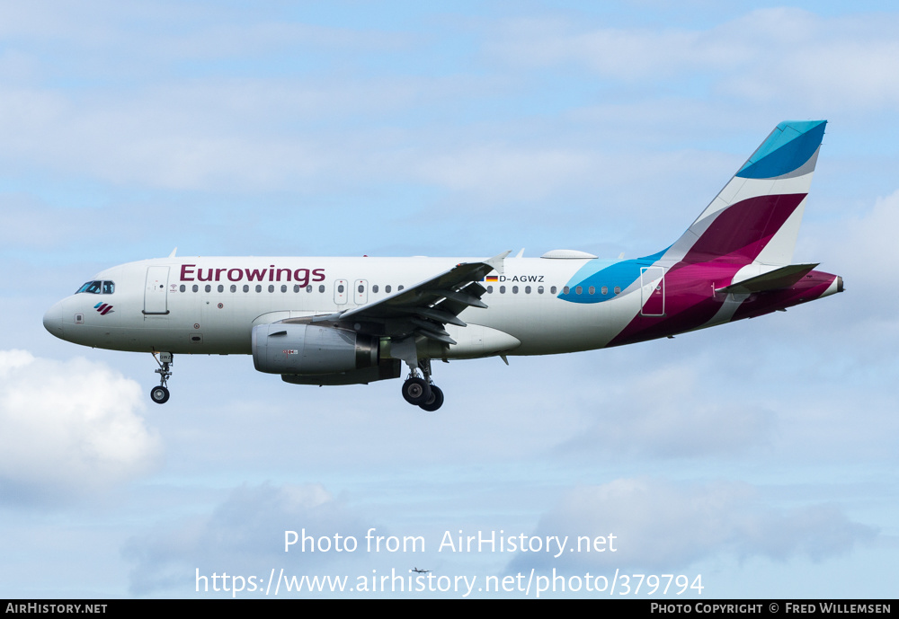 Aircraft Photo of D-AGWZ | Airbus A319-132 | Eurowings | AirHistory.net #379794