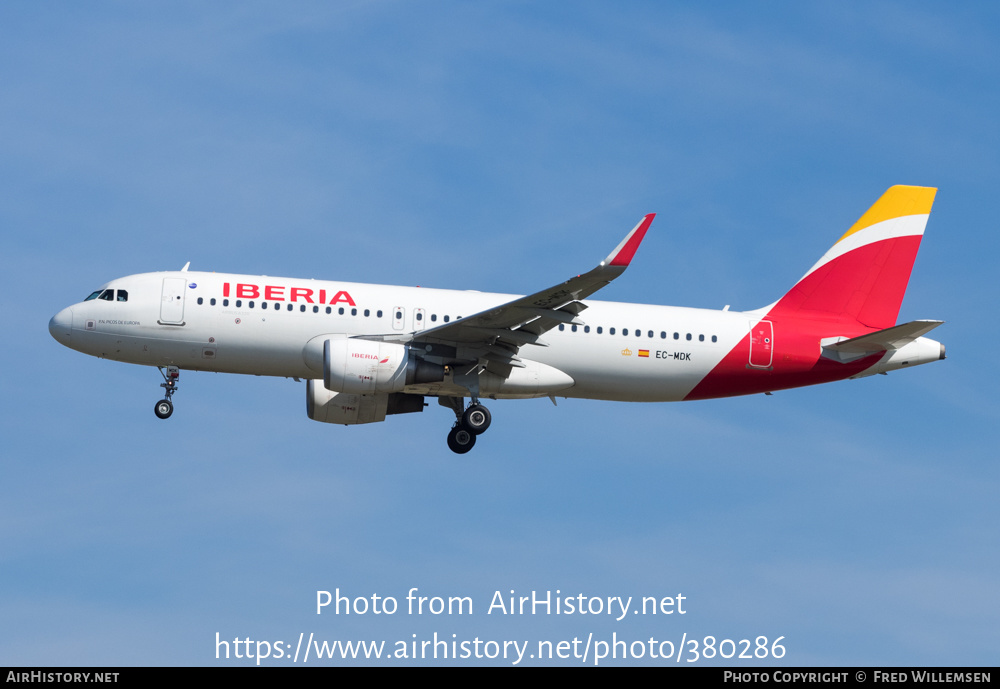 Aircraft Photo of EC-MDK | Airbus A320-214 | Iberia | AirHistory.net #380286