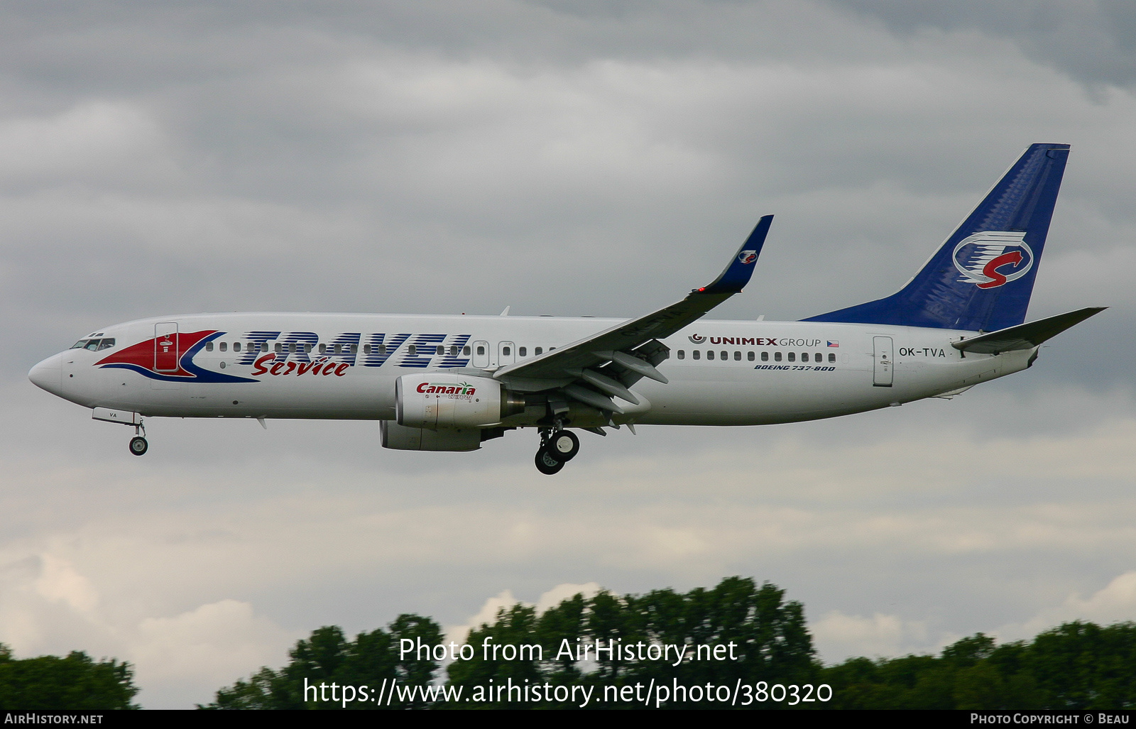 Aircraft Photo of OK-TVA | Boeing 737-86N | Travel Service | AirHistory.net #380320