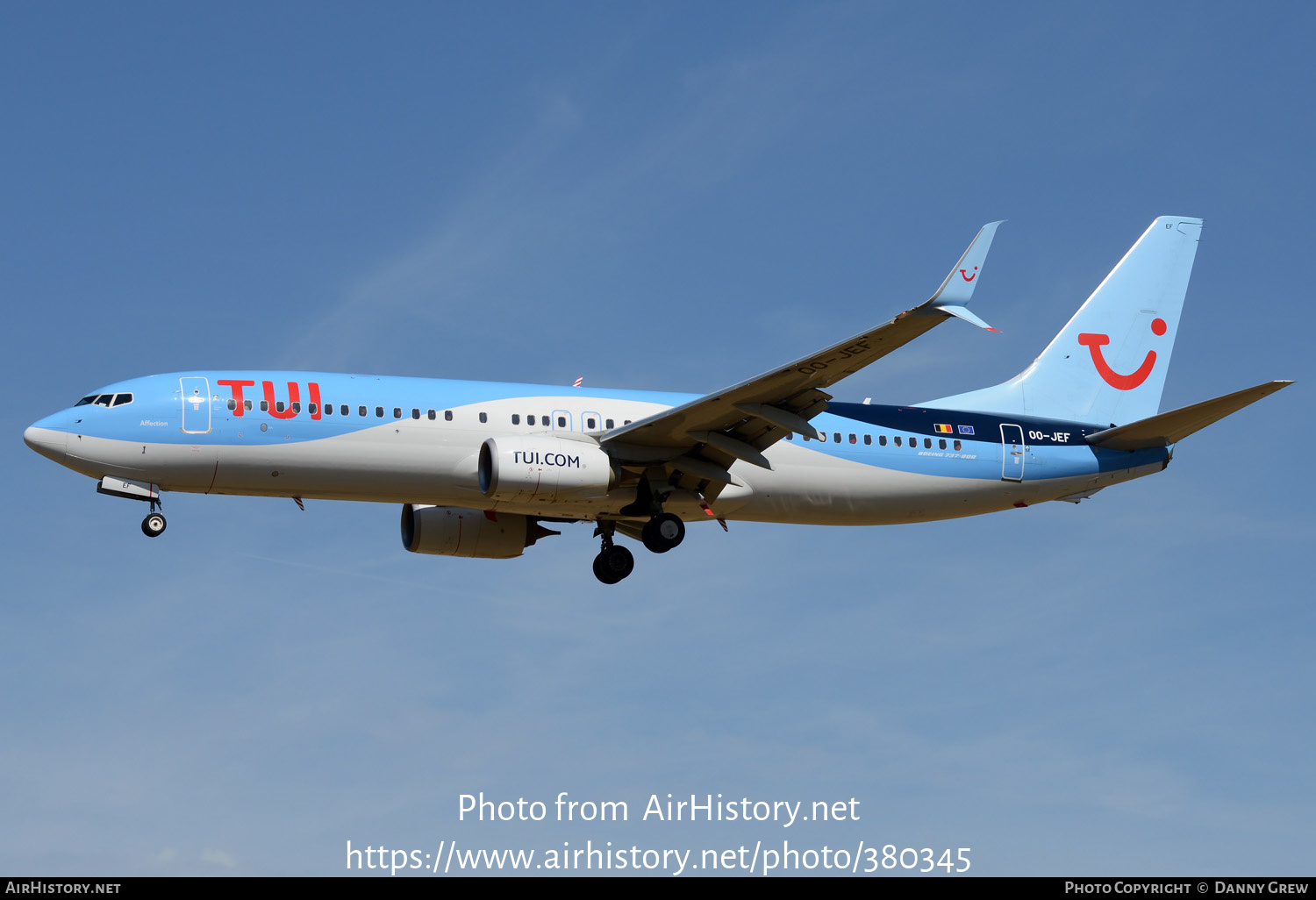 Aircraft Photo of OO-JEF | Boeing 737-8K5 | TUI | AirHistory.net #380345