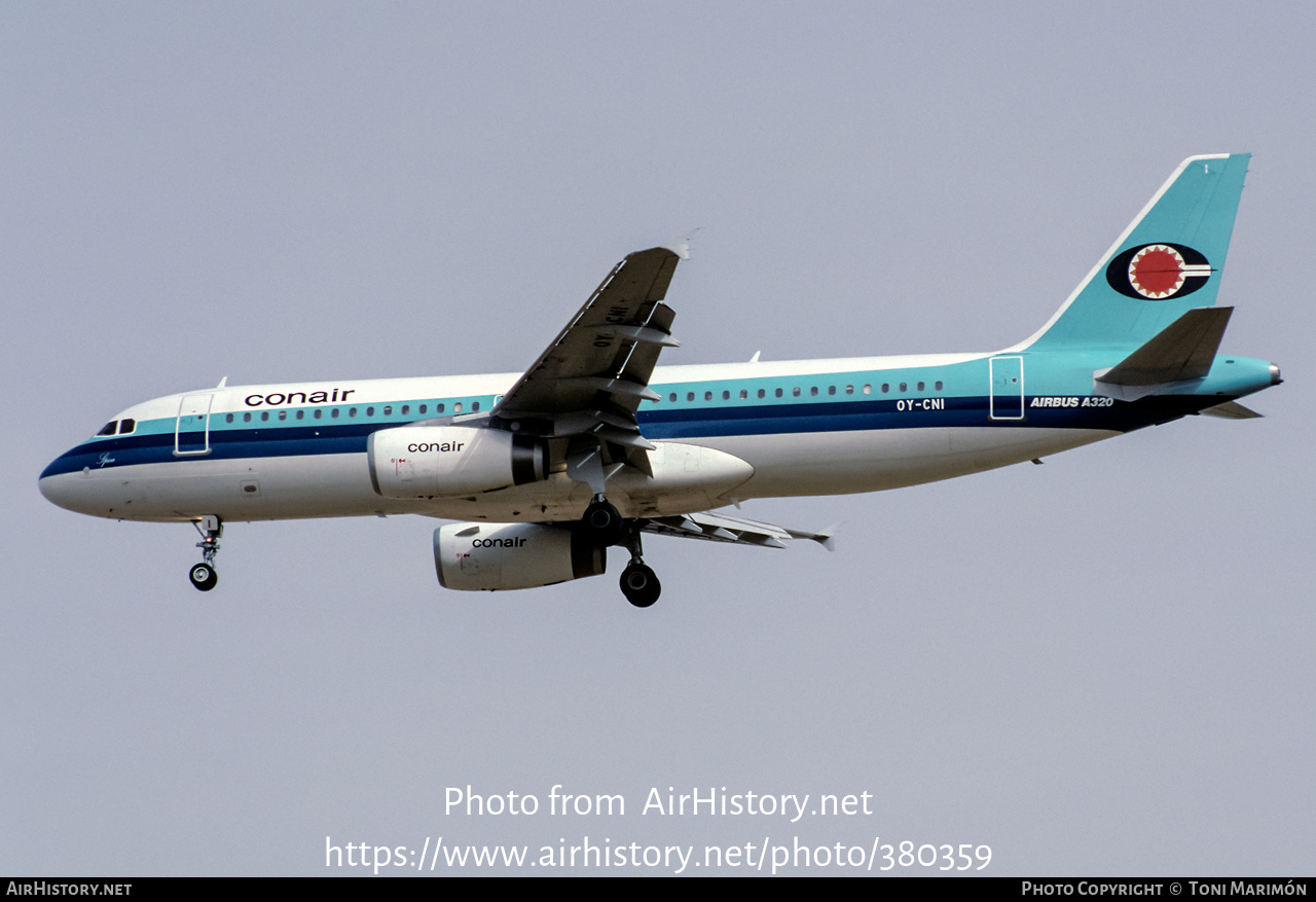 Aircraft Photo of OY-CNI | Airbus A320-231 | Conair of Scandinavia | AirHistory.net #380359