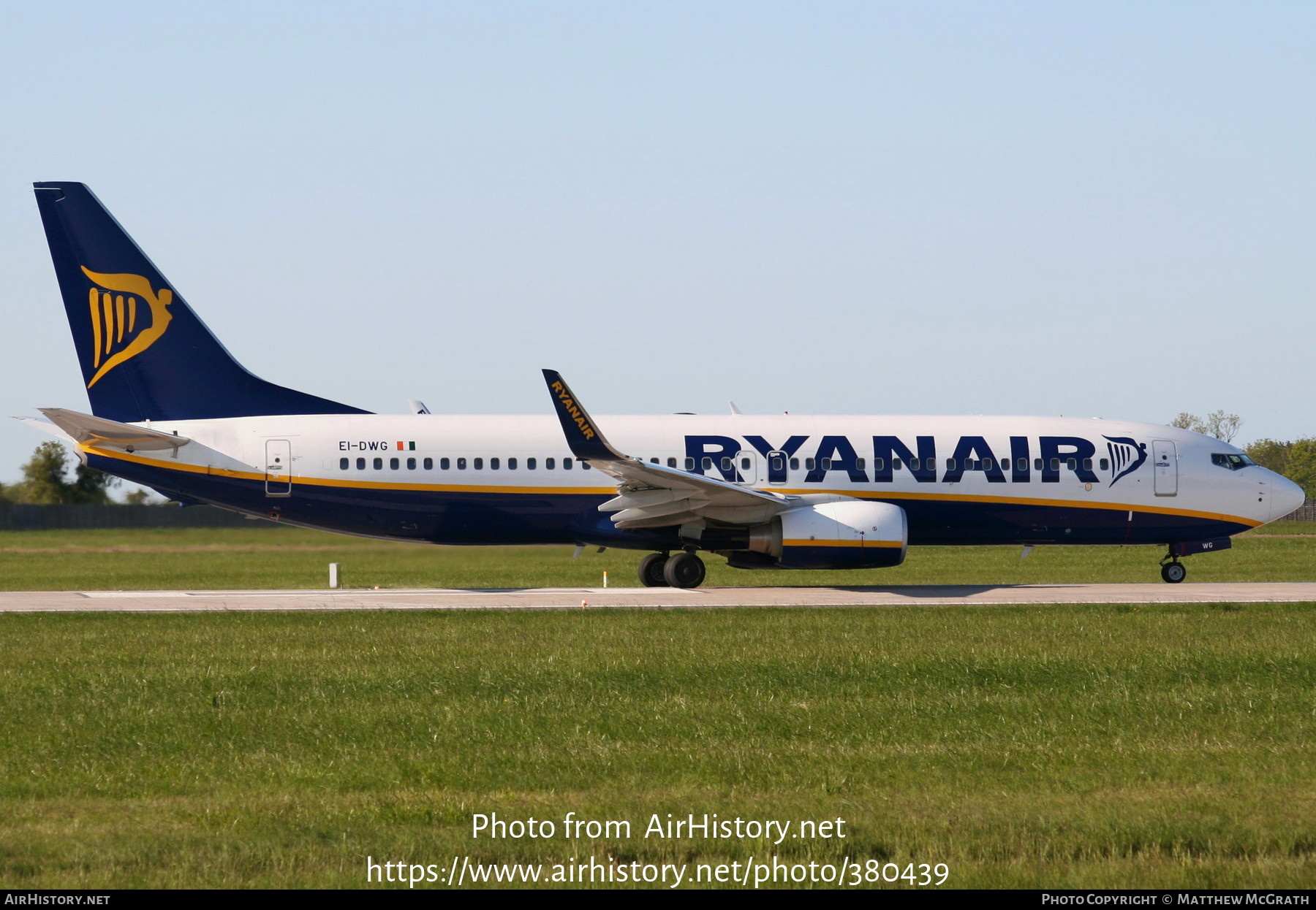 Aircraft Photo of EI-DWG | Boeing 737-8AS | Ryanair | AirHistory.net #380439