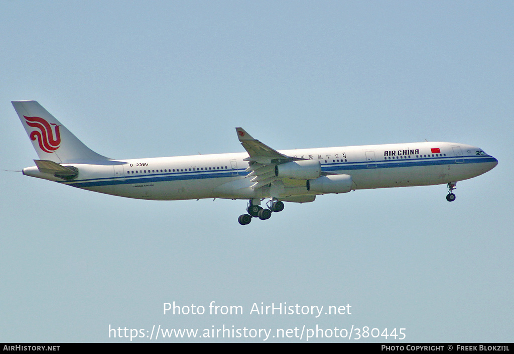 Aircraft Photo of B-2386 | Airbus A340-313X | Air China | AirHistory.net #380445