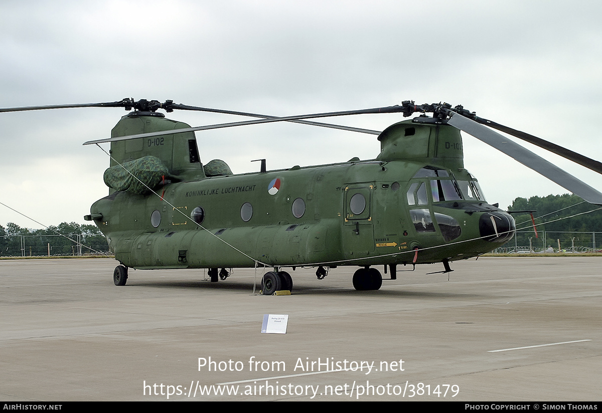 Aircraft Photo of D-102 | Boeing CH-47D Chinook (414) | Netherlands - Air Force | AirHistory.net #381479