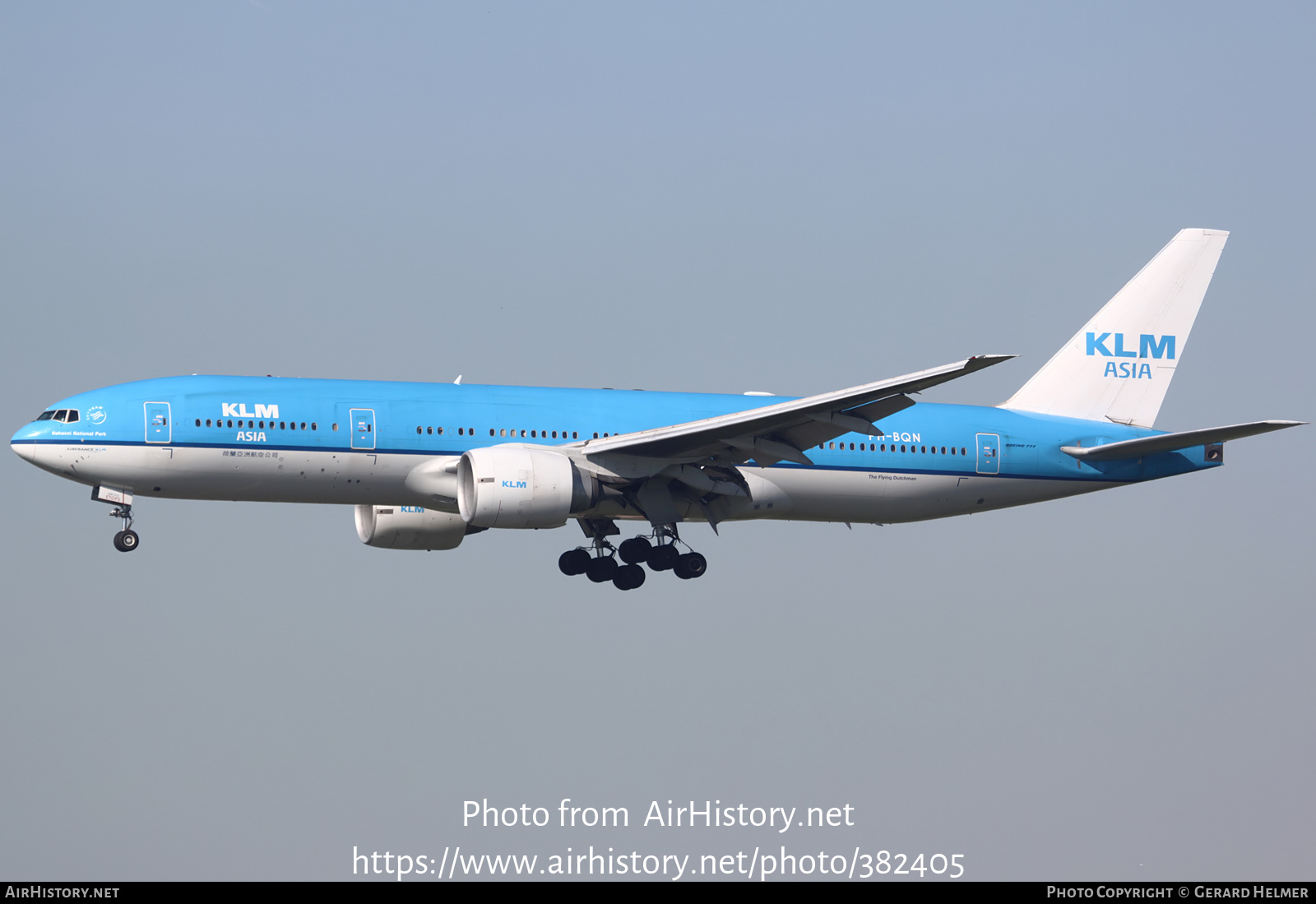 Aircraft Photo of PH-BQN | Boeing 777-206/ER | KLM Asia | AirHistory.net #382405