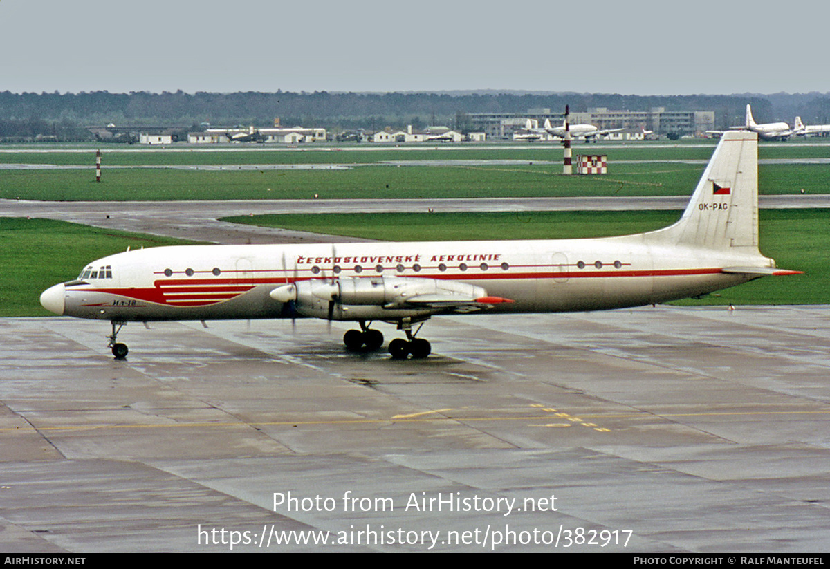 Aircraft Photo of OK-PAG | Ilyushin Il-18V | ČSA - Československé Aerolinie - Czechoslovak Airlines | AirHistory.net #382917