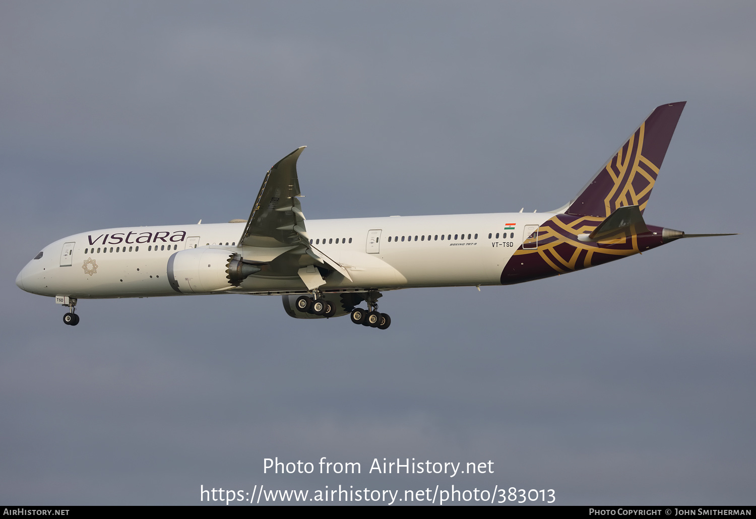 Aircraft Photo of VT-TSD | Boeing 787-9 Dreamliner | Vistara | AirHistory.net #383013