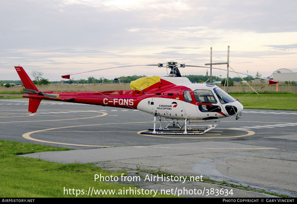 Aircraft Photo of C-FQNS | Aerospatiale AS-350B-2 Ecureuil | Canadian Helicopters / Hélicoptères Canadiens | AirHistory.net #383634