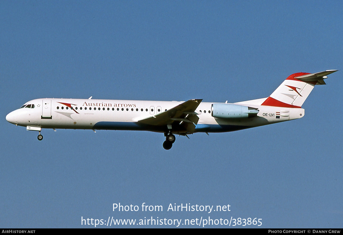 Aircraft Photo of OE-LVI | Fokker 100 (F28-0100) | Austrian Arrows | AirHistory.net #383865