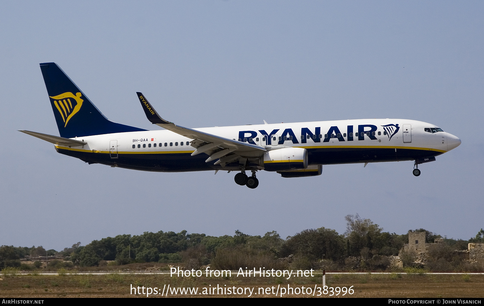 Aircraft Photo of 9H-QAA | Boeing 737-800 | Ryanair | AirHistory.net #383996