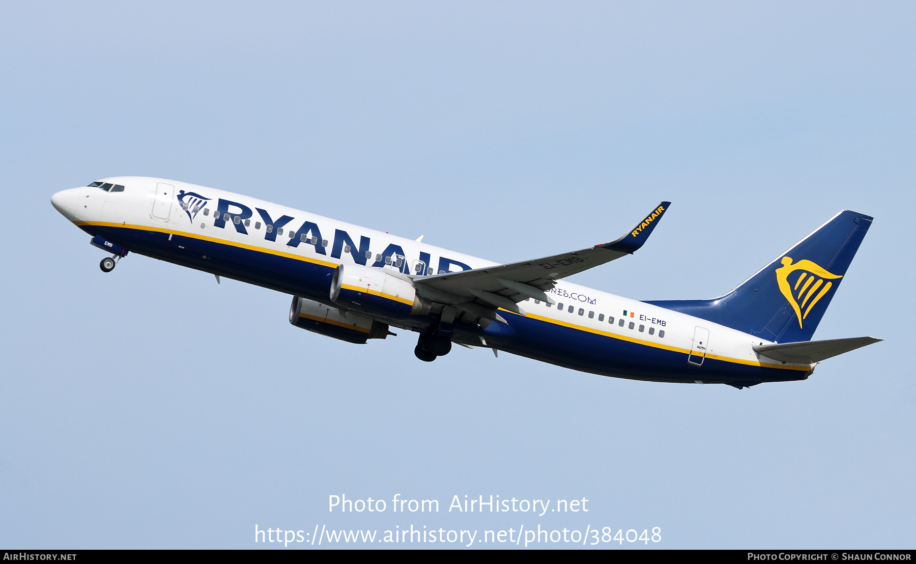 Aircraft Photo of EI-EMB | Boeing 737-8AS | Ryanair | AirHistory.net #384048