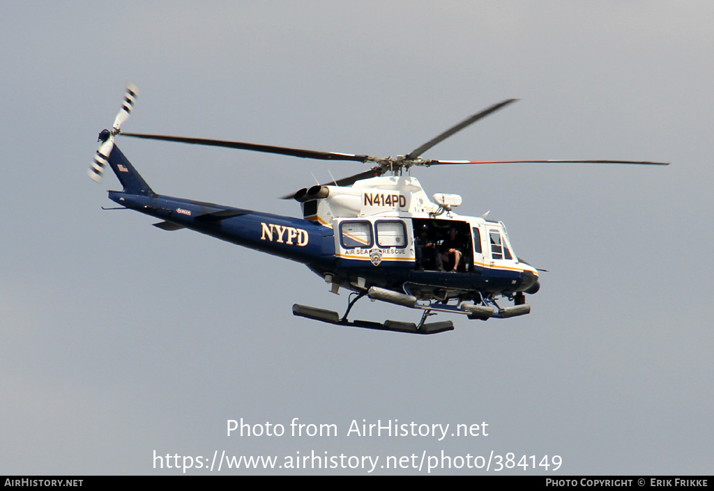 Aircraft Photo of N414PD | Bell 412EP | New York Police Department | AirHistory.net #384149