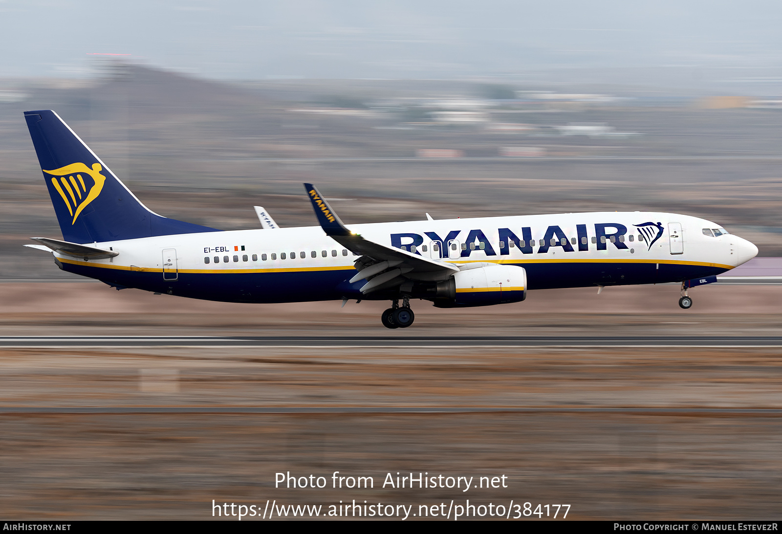 Aircraft Photo of EI-EBL | Boeing 737-8AS | Ryanair | AirHistory.net #384177