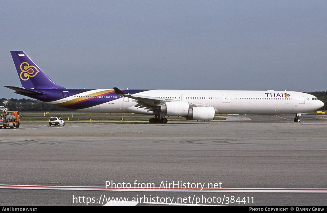 Aircraft Photo of HS-TND | Airbus A340-642 | Thai Airways International | AirHistory.net #384411