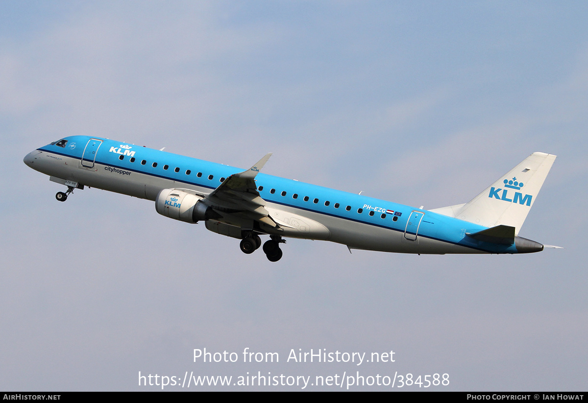 Aircraft Photo of PH-EZG | Embraer 190STD (ERJ-190-100STD) | KLM Cityhopper | AirHistory.net #384588