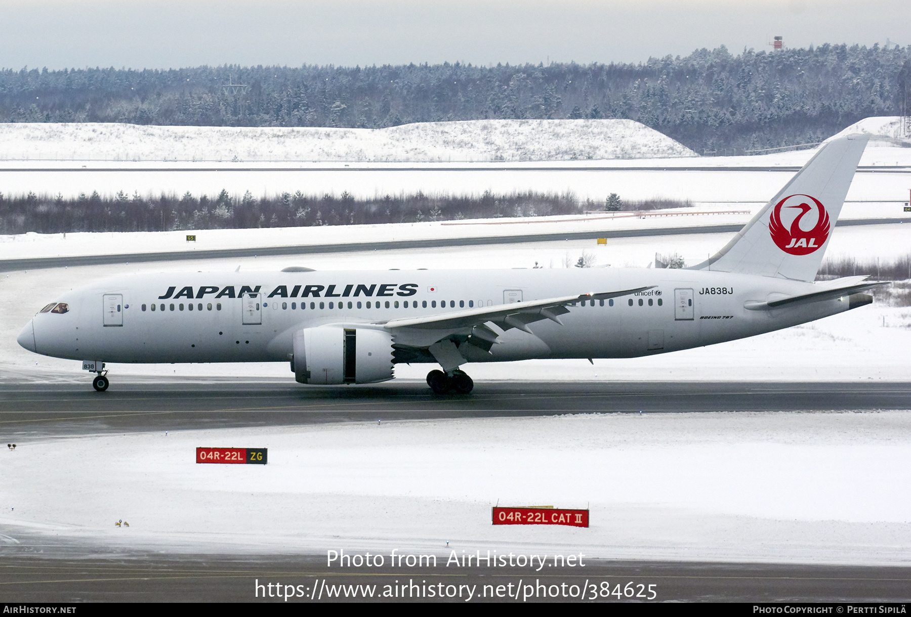 Aircraft Photo of JA838J | Boeing 787-8 Dreamliner | Japan Airlines - JAL | AirHistory.net #384625