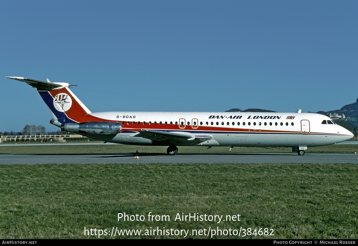 Aircraft Photo of G-BDAS | BAC 111-518FG One-Eleven | Dan-Air London | AirHistory.net #384682