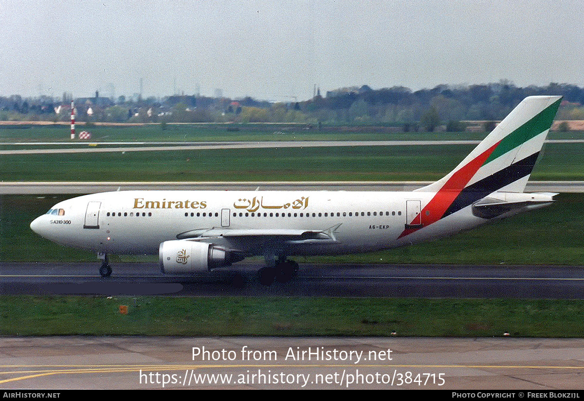 Aircraft Photo of A6-EKP | Airbus A310-308 | Emirates | AirHistory.net #384715