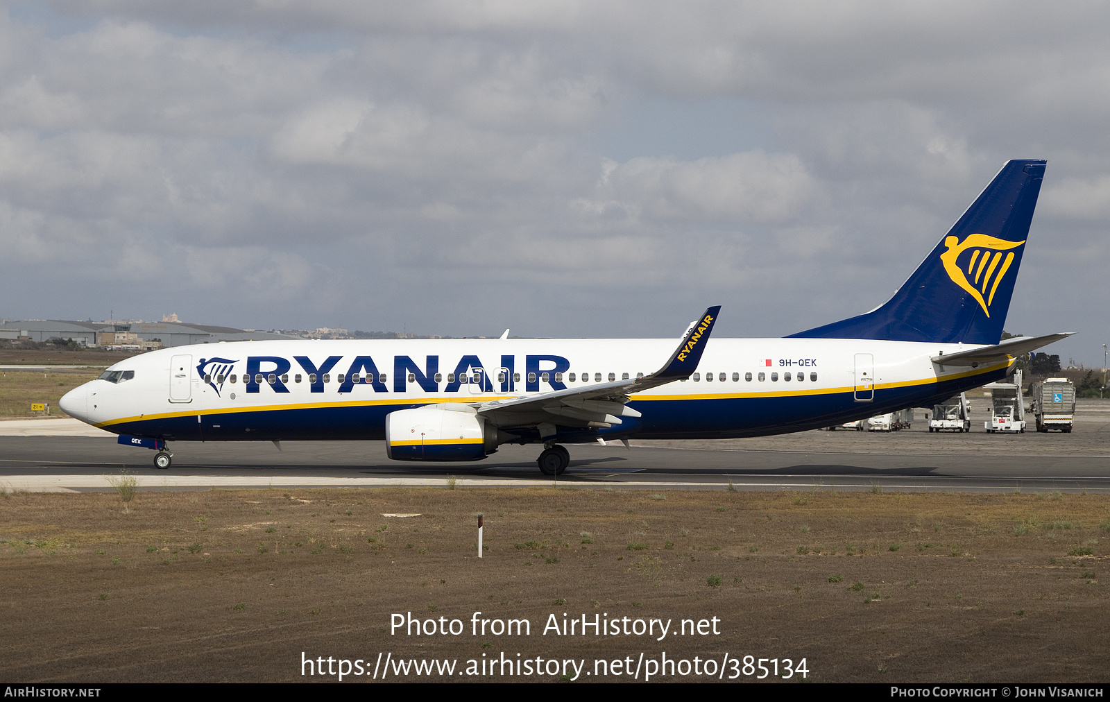 Aircraft Photo of 9H-QEK | Boeing 737-800 | Ryanair | AirHistory.net #385134