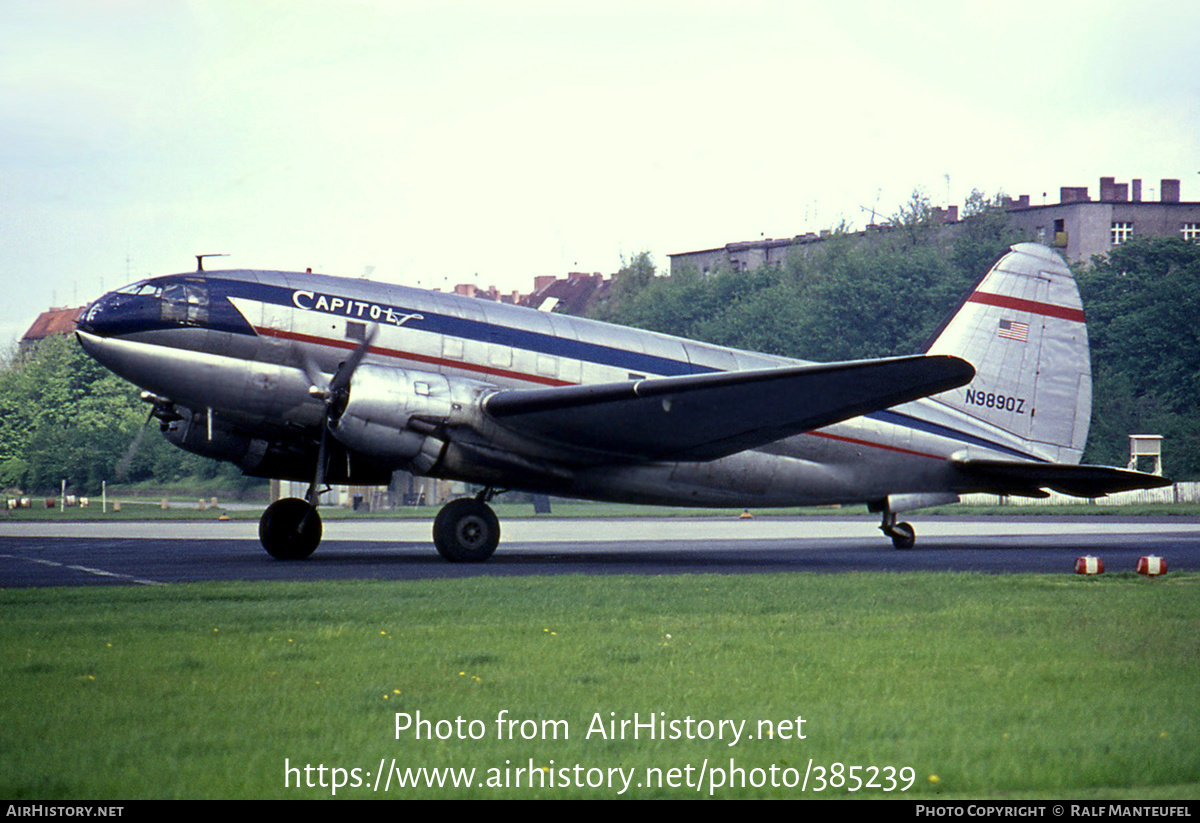 Aircraft Photo of N9890Z | Curtiss C-46D Commando | Capitol Airways | AirHistory.net #385239