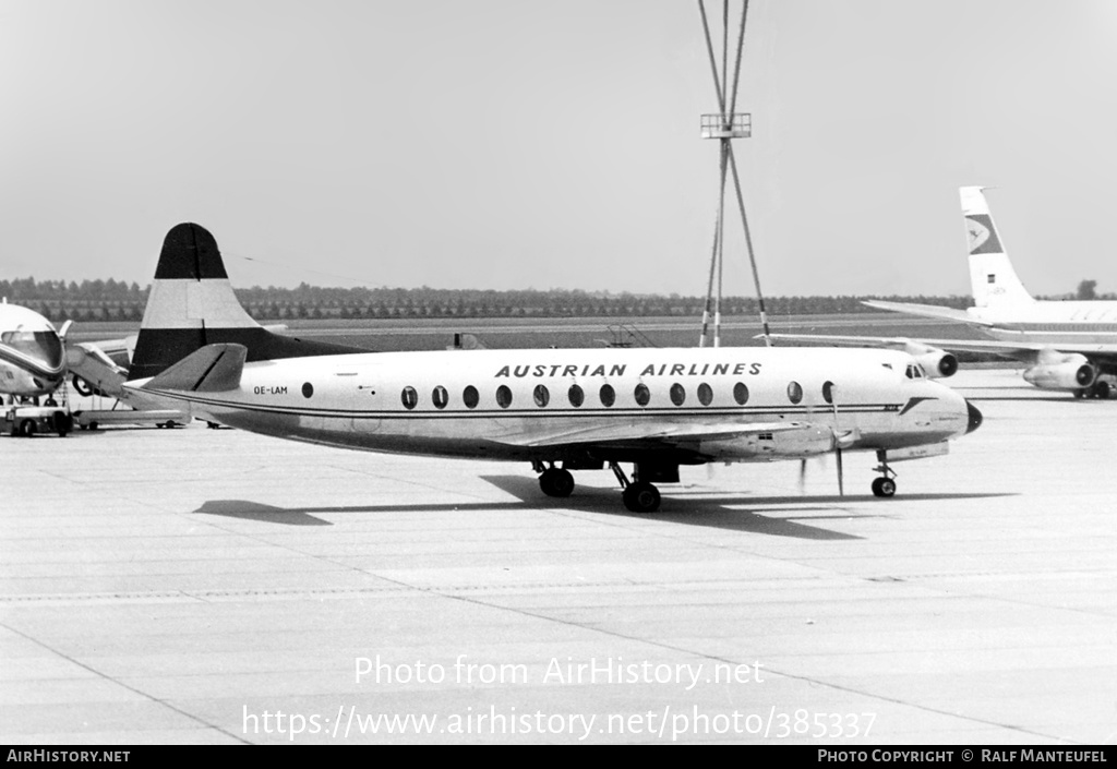 Aircraft Photo of OE-LAM | Vickers 837 Viscount | Austrian Airlines | AirHistory.net #385337