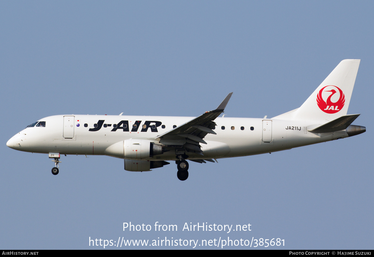 Aircraft Photo of JA211J | Embraer 170STD (ERJ-170-100STD) | J-Air | AirHistory.net #385681