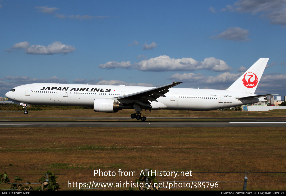 Aircraft Photo of JA8945 | Boeing 777-346 | Japan Airlines - JAL | AirHistory.net #385796