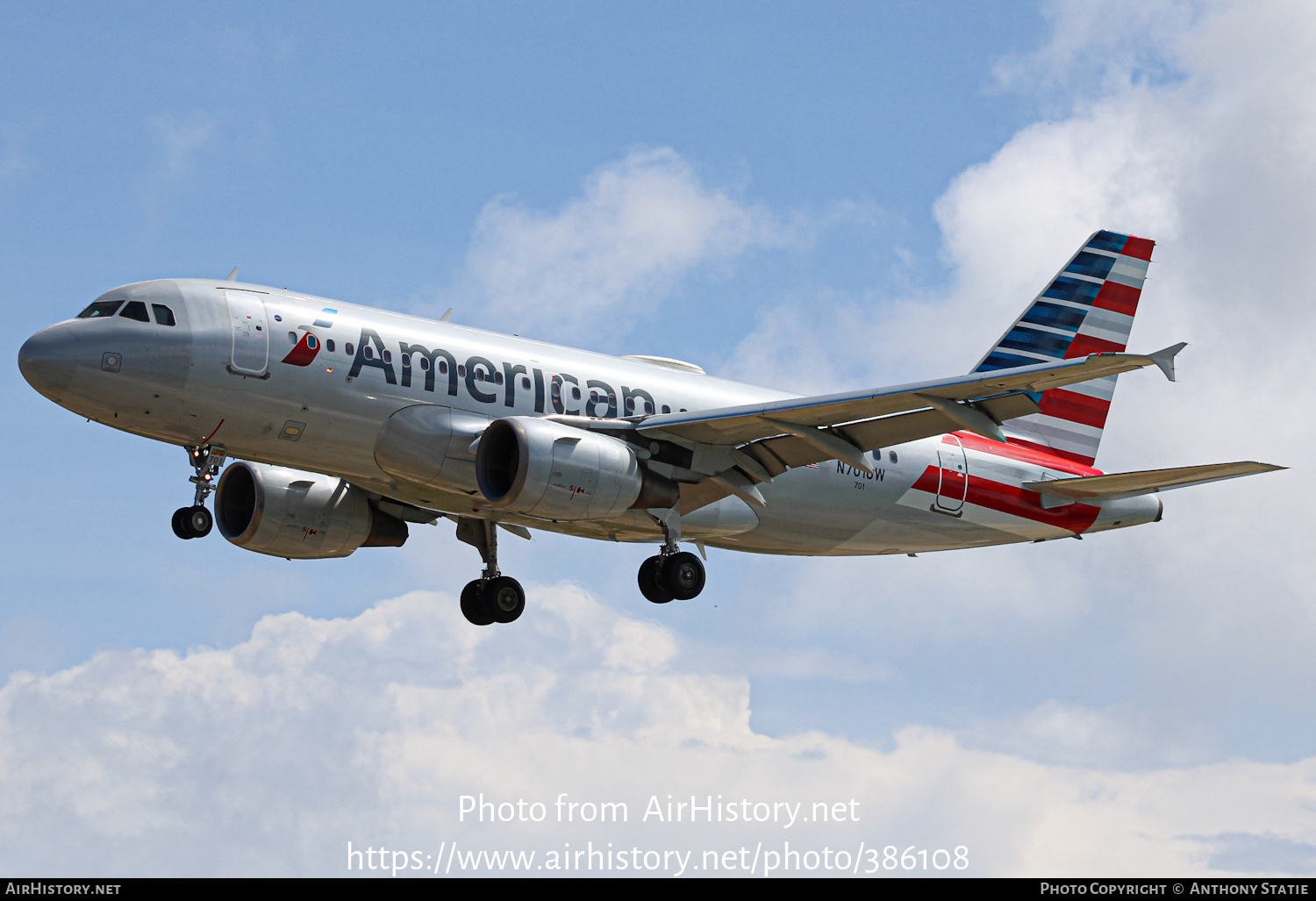 Aircraft Photo of N701UW | Airbus A319-112 | American Airlines | AirHistory.net #386108