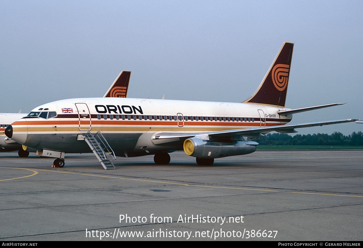 Aircraft Photo of G-BHVH | Boeing 737-2T5/Adv | Orion Airways | AirHistory.net #386627