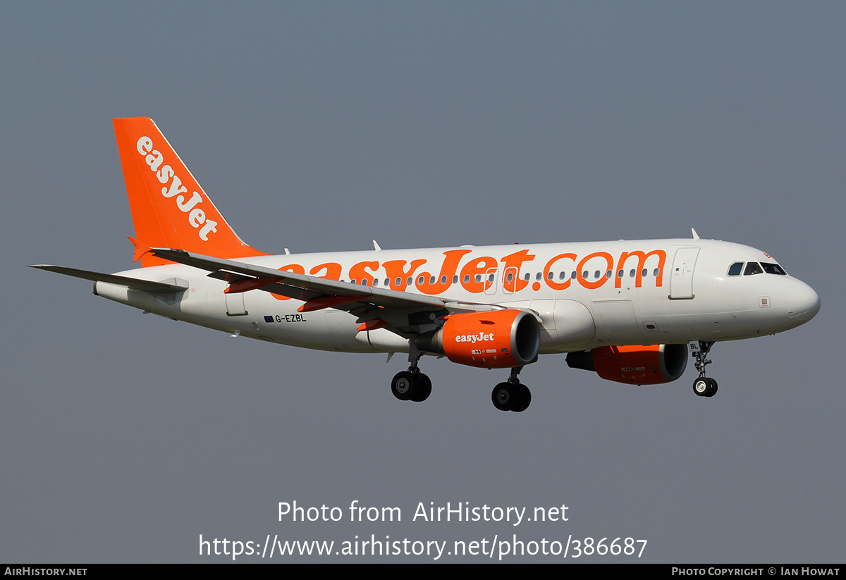 Aircraft Photo of G-EZBL | Airbus A319-111 | EasyJet | AirHistory.net #386687