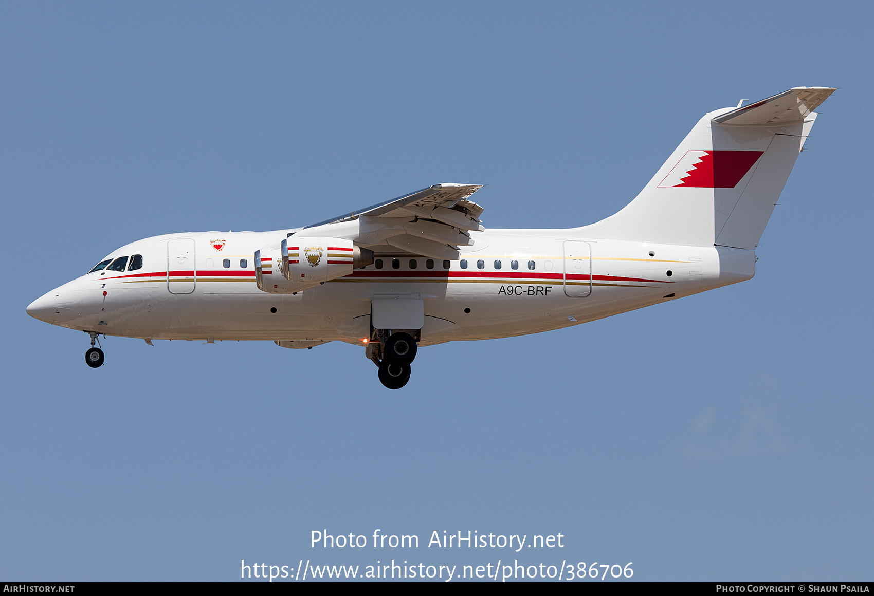 Aircraft Photo of A9C-BRF | British Aerospace Avro 146-RJ70 | Bahrain - Air Force | AirHistory.net #386706