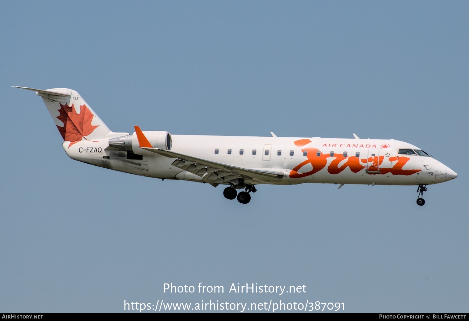 Aircraft Photo of C-FZAQ | Canadair CRJ-100ER (CL-600-2B19) | Air Canada Jazz | AirHistory.net #387091