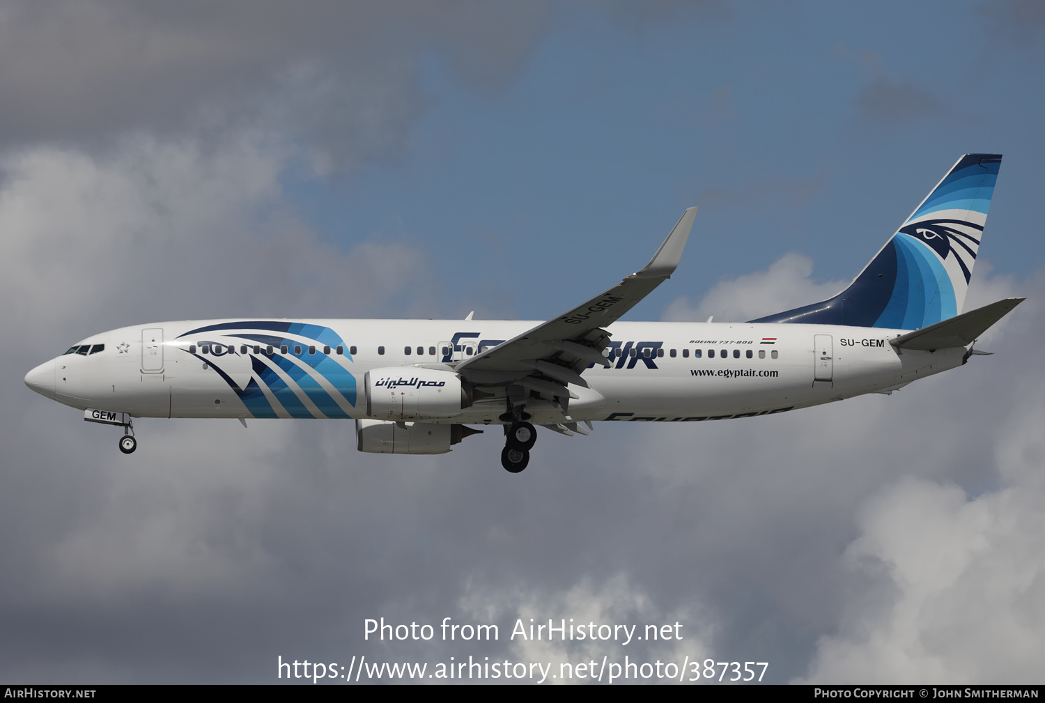 Aircraft Photo of SU-GEM | Boeing 737-800 | EgyptAir | AirHistory.net #387357