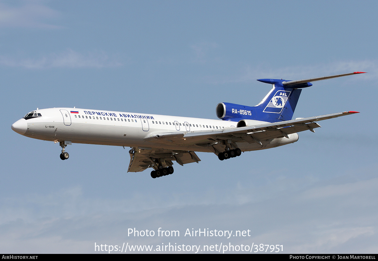 Aircraft Photo of RA-85615 | Tupolev Tu-154M | Perm Airlines - PAL | AirHistory.net #387951