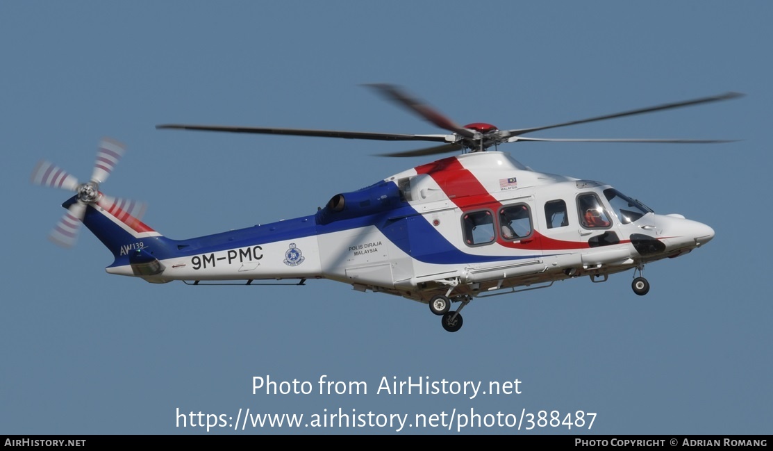 Aircraft Photo of 9M-PMC | AgustaWestland AW-139 | Polis Diraja Malaysia | AirHistory.net #388487