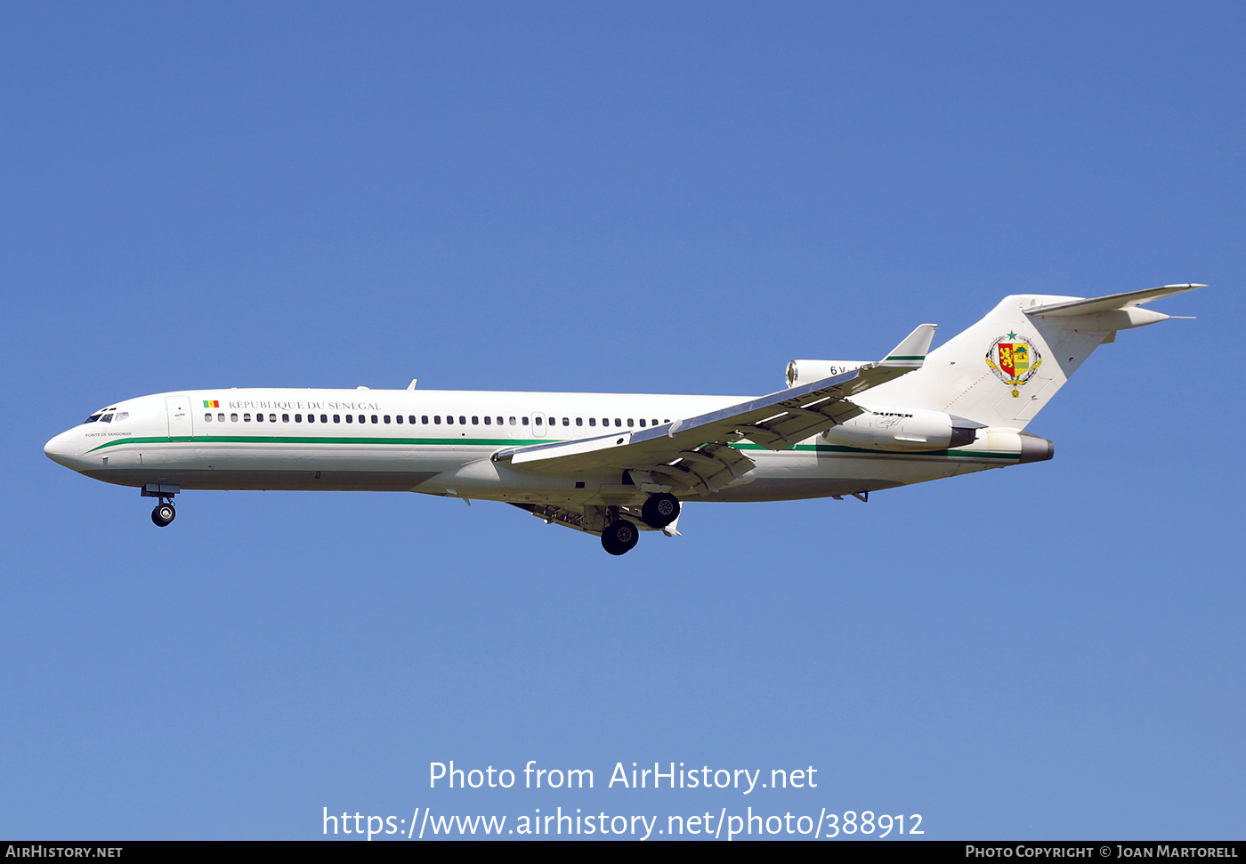 Aircraft Photo of 6V-AEF | Boeing 727-2M1/Adv(RE) Super 27 | République du Sénégal | AirHistory.net #388912