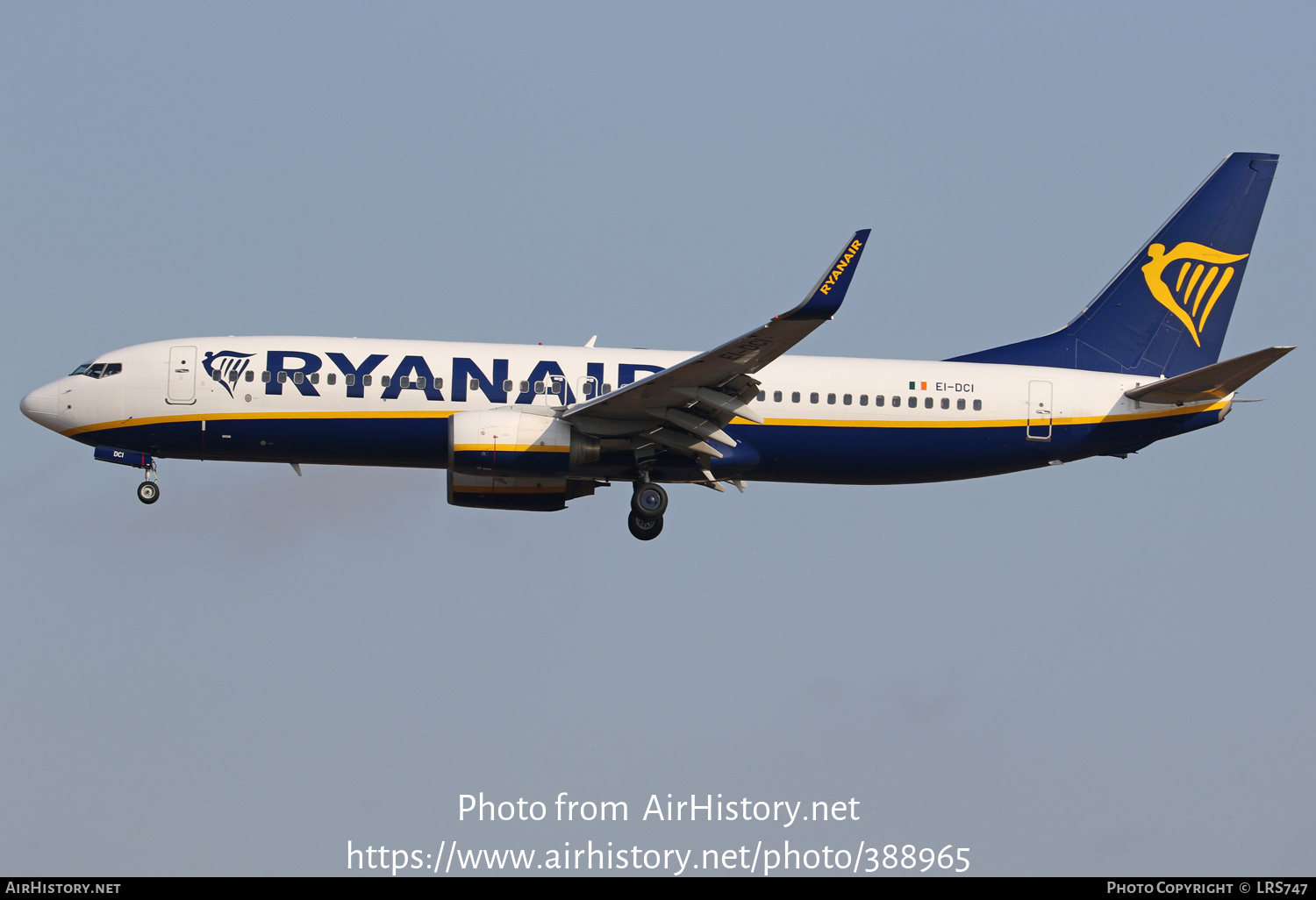 Aircraft Photo of EI-DCI | Boeing 737-8AS | Ryanair | AirHistory.net #388965