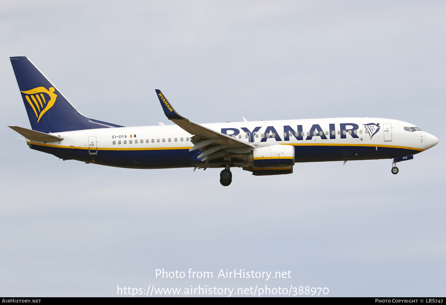 Aircraft Photo of EI-DYA | Boeing 737-8AS | Ryanair | AirHistory.net #388970