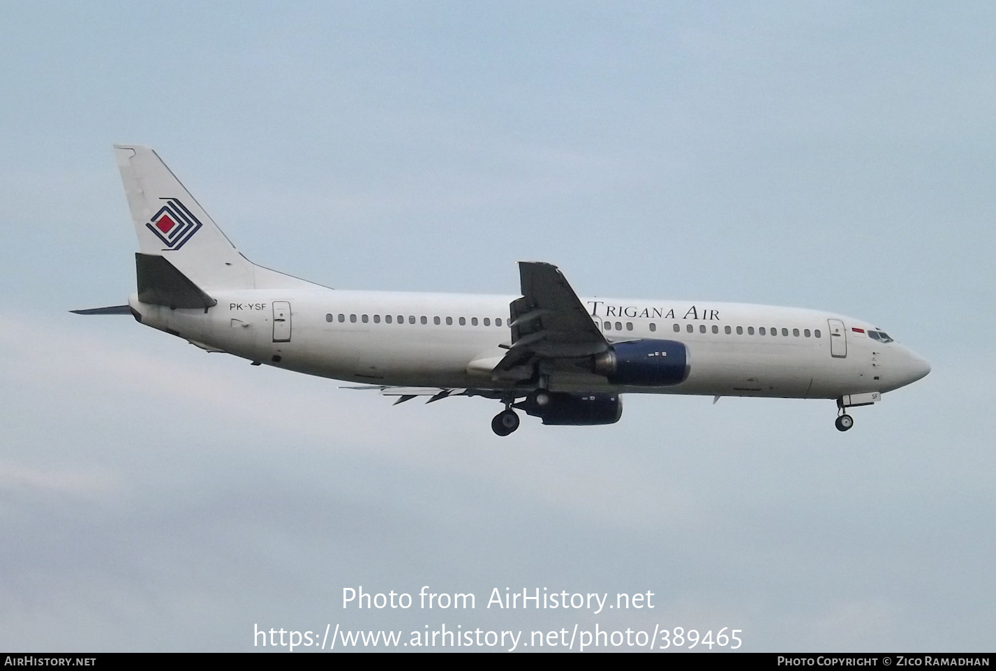 Aircraft Photo of PK-YSF | Boeing 737-4Y0 | Trigana Air | AirHistory.net #389465