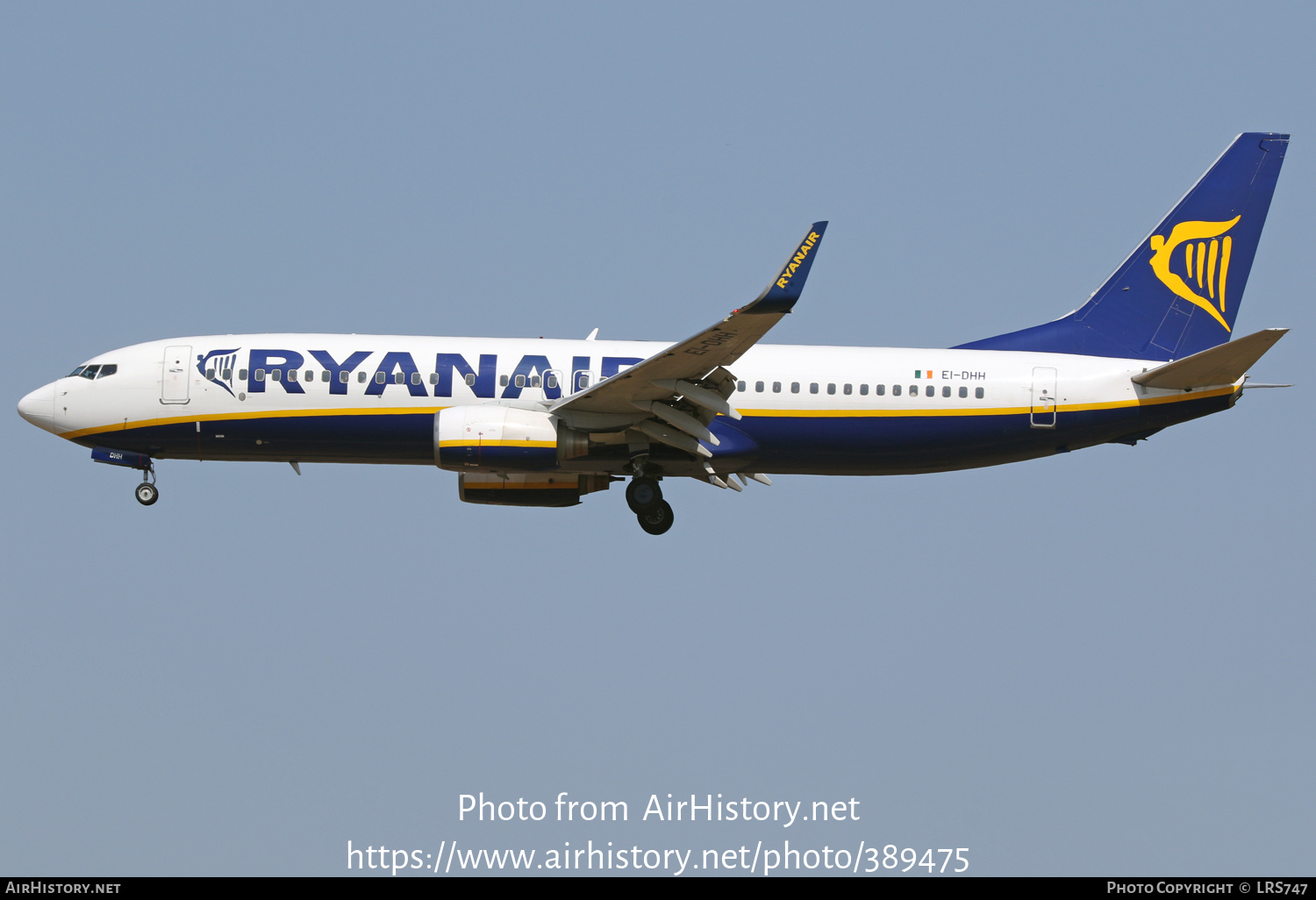 Aircraft Photo of EI-DHH | Boeing 737-8AS | Ryanair | AirHistory.net #389475