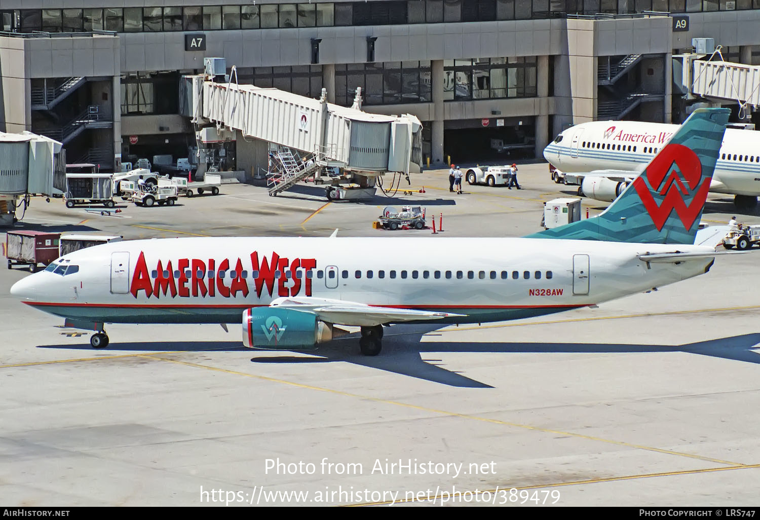 Aircraft Photo of N328AW | Boeing 737-3B7 | America West Airlines | AirHistory.net #389479