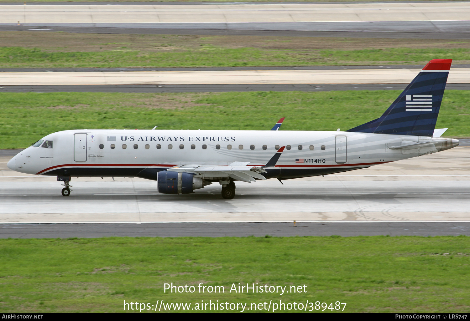 Aircraft Photo of N114HQ | Embraer 175LR (ERJ-170-200LR) | US Airways Express | AirHistory.net #389487