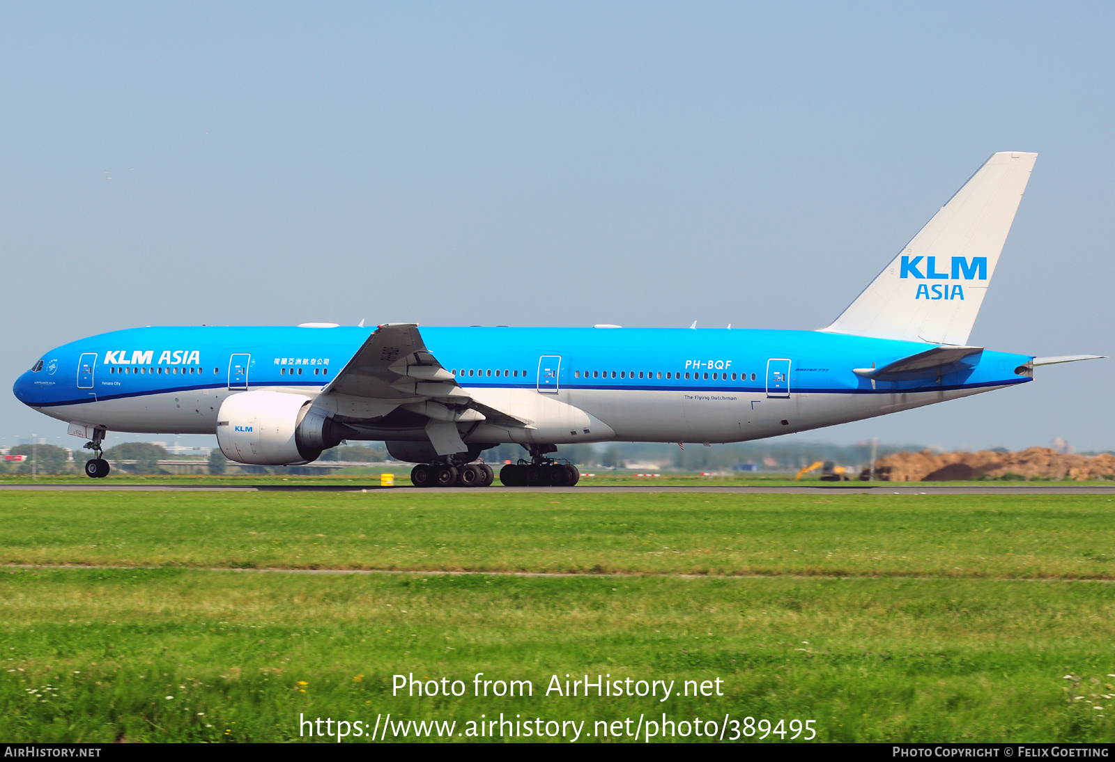 Aircraft Photo of PH-BQF | Boeing 777-206/ER | KLM Asia | AirHistory.net #389495