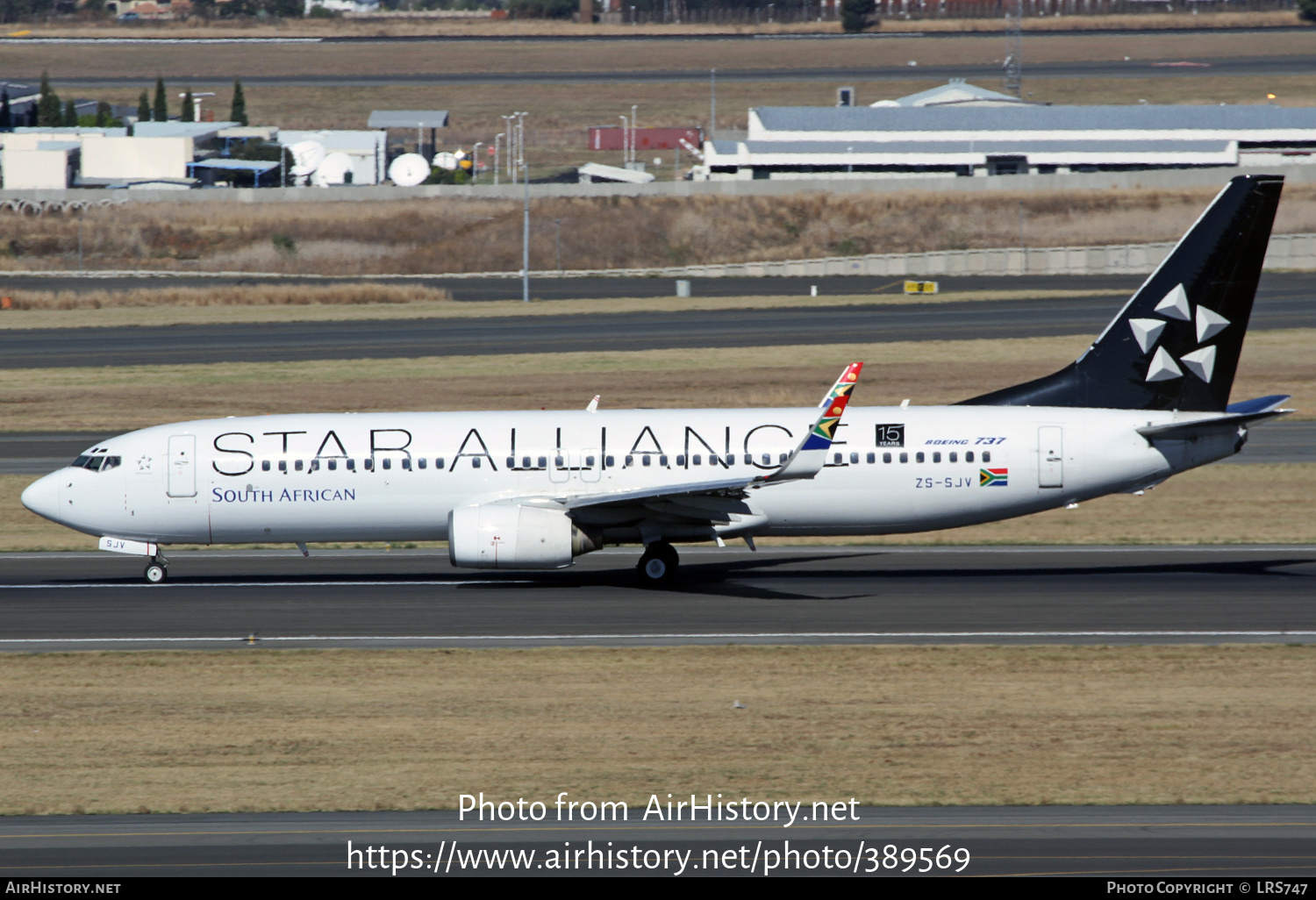 Aircraft Photo of ZS-SJV | Boeing 737-844 | South African Airways | AirHistory.net #389569